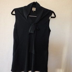 ANN KLEIN CAREER TOP WOMEN SZ 8 DARK BLUE SLEEVELESS  NWOT